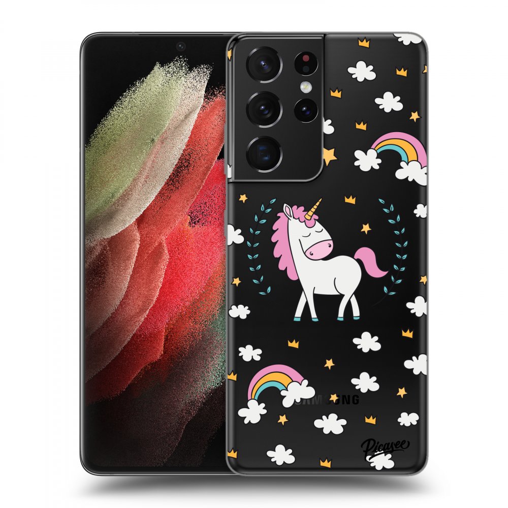 Picasee Samsung Galaxy S21 Ultra 5G G998B Hülle - Transparentes Silikon - Unicorn star heaven