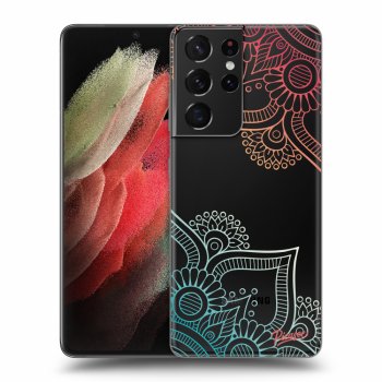 Picasee Samsung Galaxy S21 Ultra 5G G998B Hülle - Transparentes Silikon - Flowers pattern
