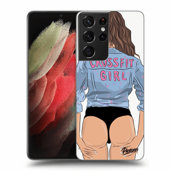 Picasee Samsung Galaxy S21 Ultra 5G G998B Hülle - Schwarzes Silikon - Crossfit girl - nickynellow