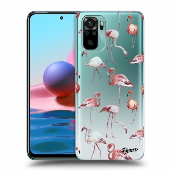 Picasee Xiaomi Redmi Note 10 Hülle - Transparentes Silikon - Flamingos