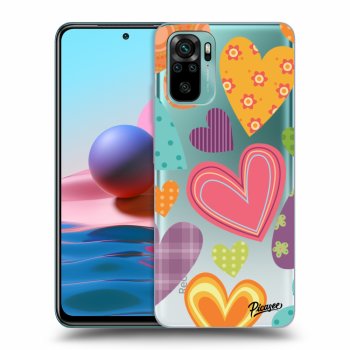 Picasee Xiaomi Redmi Note 10 Hülle - Transparentes Silikon - Colored heart