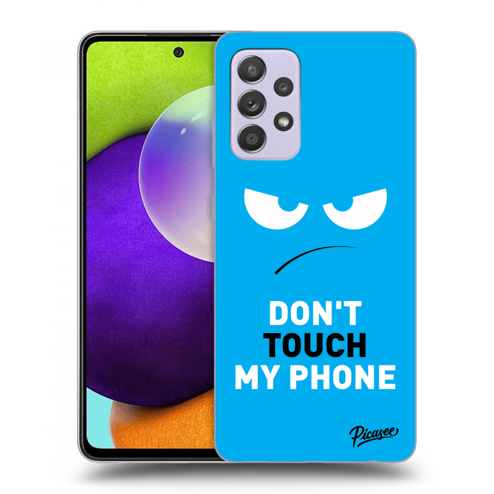 Picasee Samsung Galaxy A52 A525F Hülle - Schwarzes Silikon - Angry Eyes - Blue