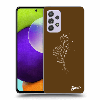 Picasee Samsung Galaxy A52 A525F Hülle - Transparentes Silikon - Brown flowers