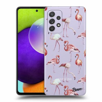 Picasee Samsung Galaxy A52 A525F Hülle - Transparentes Silikon - Flamingos