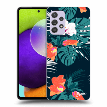 Picasee Samsung Galaxy A52 A525F Hülle - Schwarzes Silikon - Monstera Color