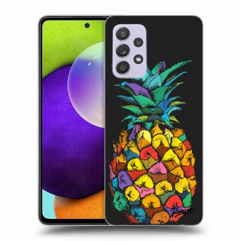 Picasee Samsung Galaxy A52 A525F Hülle - Schwarzes Silikon - Pineapple