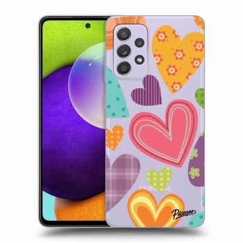 Picasee Samsung Galaxy A52 A525F Hülle - Transparentes Silikon - Colored heart