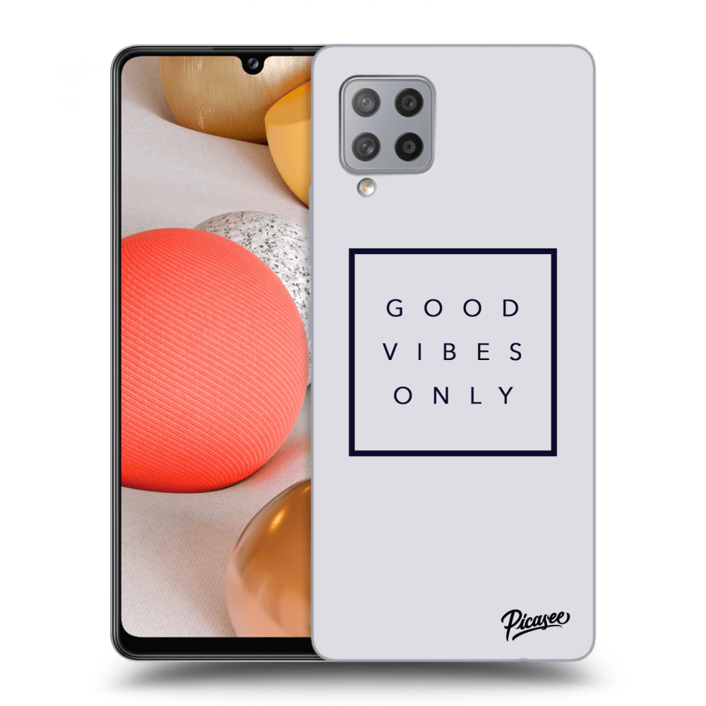 Picasee Samsung Galaxy A42 A426B Hülle - Schwarzes Silikon - Good vibes only