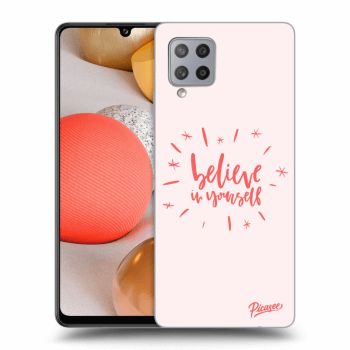 Picasee Samsung Galaxy A42 A426B Hülle - Schwarzes Silikon - Believe in yourself