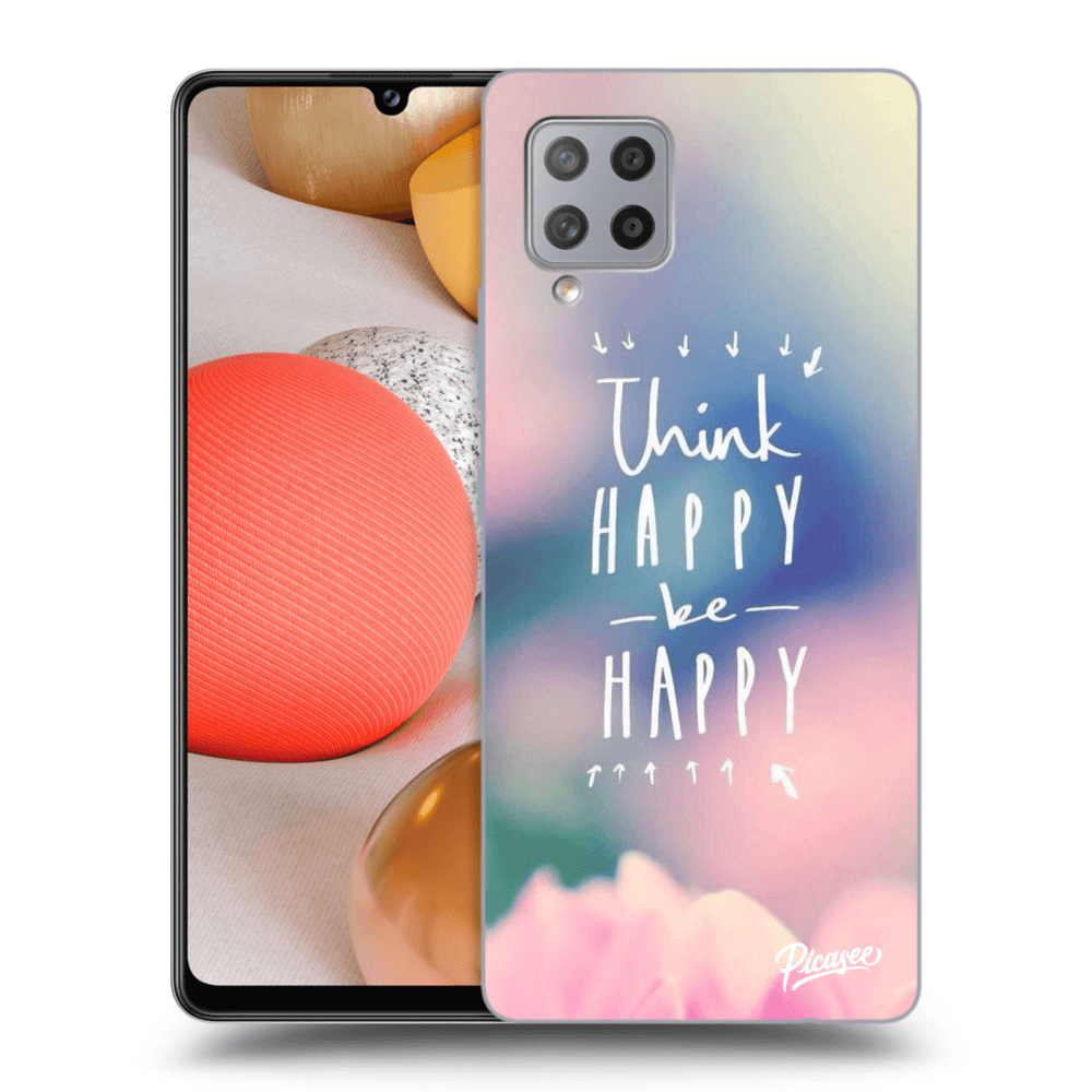Picasee Samsung Galaxy A42 A426B Hülle - Transparentes Silikon - Think happy be happy