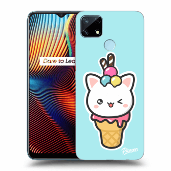 Picasee Realme 7i Hülle - Schwarzes Silikon - Ice Cream Cat