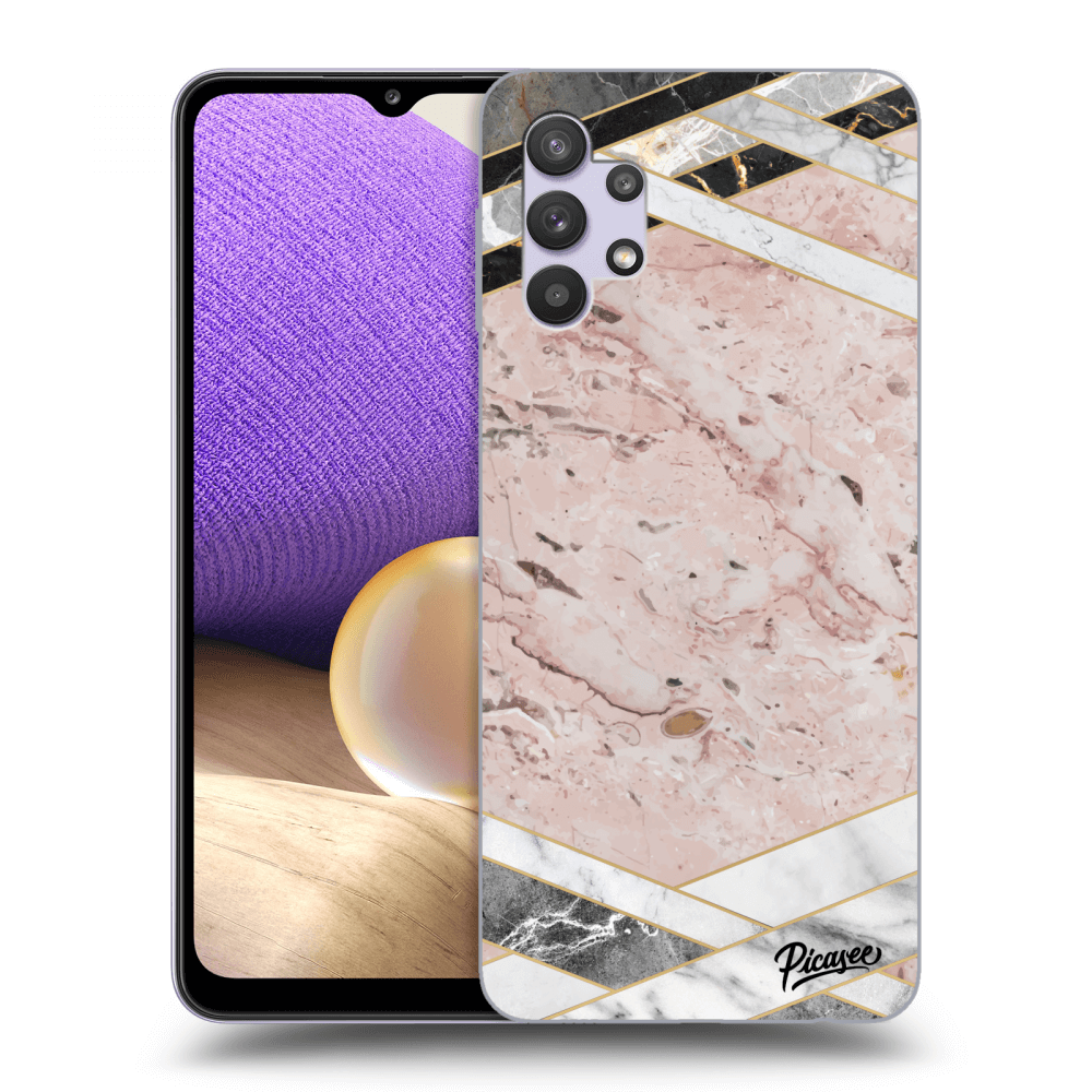 Picasee Samsung Galaxy A32 5G A326B Hülle - Transparentes Silikon - Pink geometry