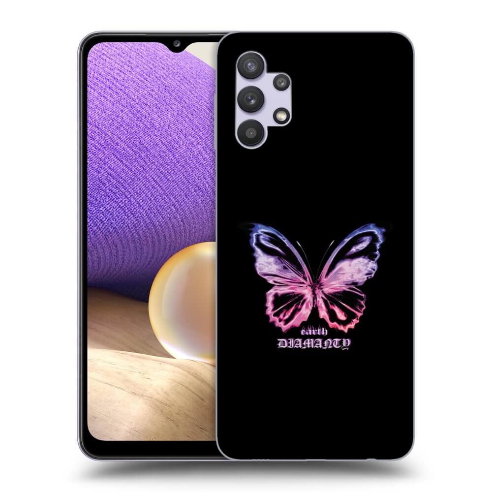 Picasee Samsung Galaxy A32 5G A326B Hülle - Transparentes Silikon - Diamanty Purple