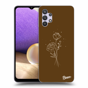 Picasee Samsung Galaxy A32 5G A326B Hülle - Transparentes Silikon - Brown flowers
