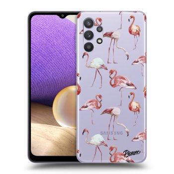 Picasee Samsung Galaxy A32 5G A326B Hülle - Transparentes Silikon - Flamingos