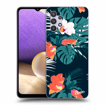 Picasee Samsung Galaxy A32 5G A326B Hülle - Schwarzes Silikon - Monstera Color