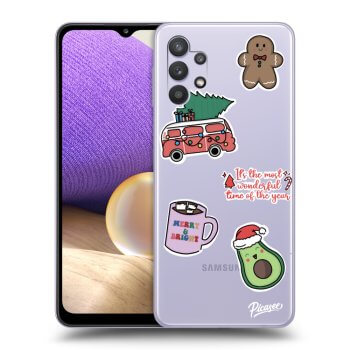 Picasee Samsung Galaxy A32 5G A326B Hülle - Transparentes Silikon - Christmas Stickers