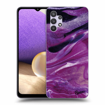 Picasee Samsung Galaxy A32 5G A326B Hülle - Transparentes Silikon - Purple glitter