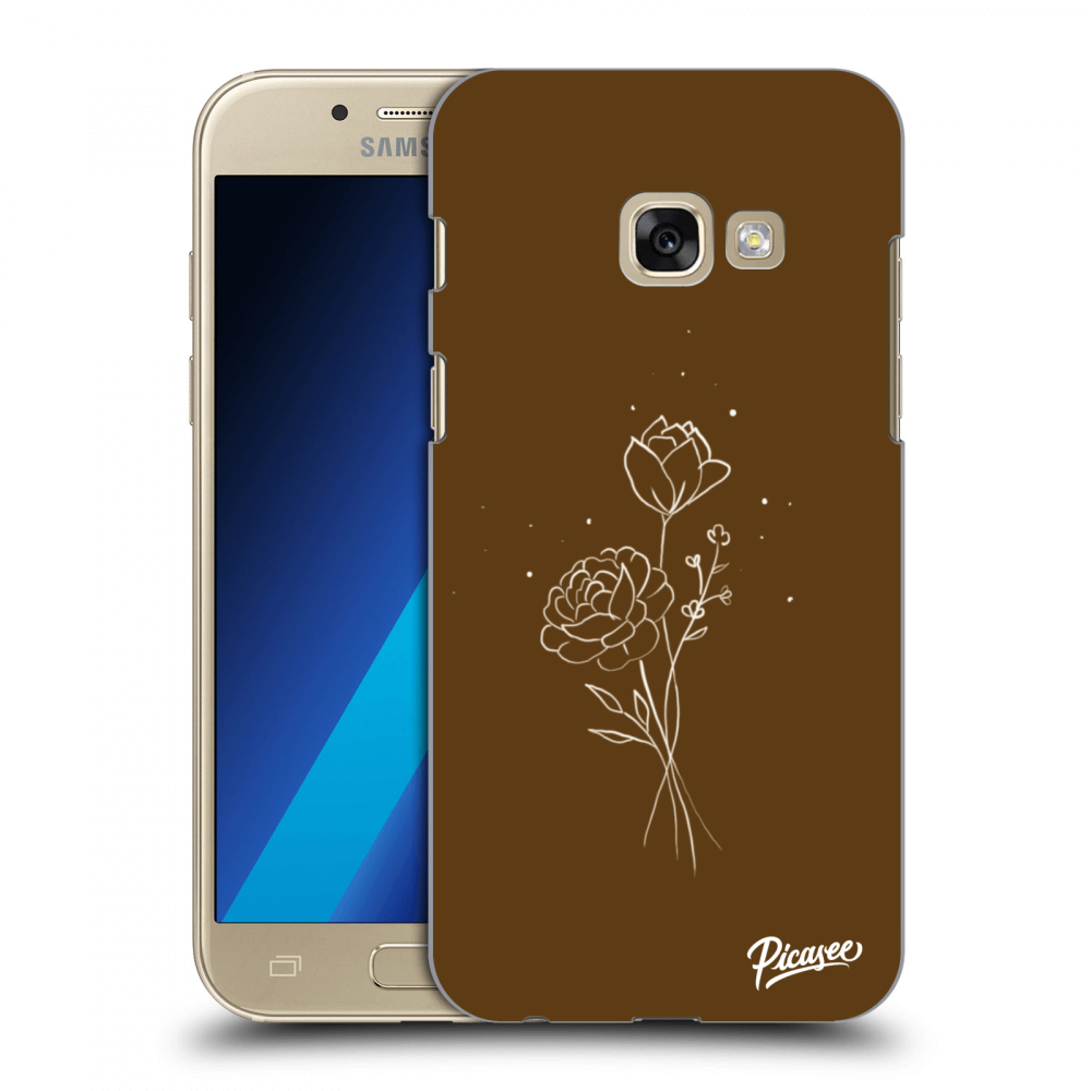 Picasee Samsung Galaxy A3 2017 A320F Hülle - Transparentes Silikon - Brown flowers