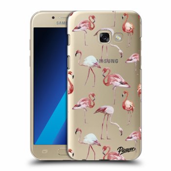 Picasee Samsung Galaxy A3 2017 A320F Hülle - Transparentes Silikon - Flamingos