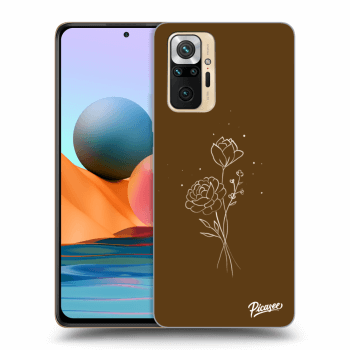 Picasee Xiaomi Redmi Note 10 Pro Hülle - Transparentes Silikon - Brown flowers