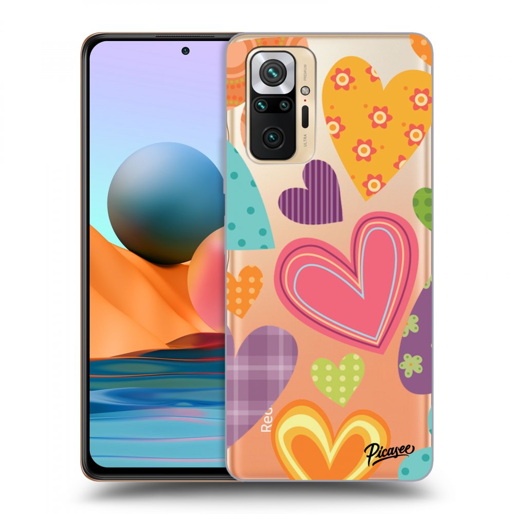 Picasee Xiaomi Redmi Note 10 Pro Hülle - Transparentes Silikon - Colored heart