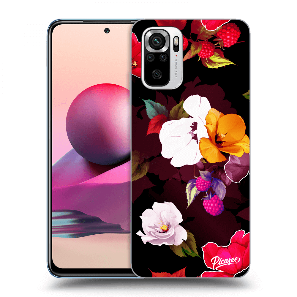 Picasee Xiaomi Redmi Note 10S Hülle - Transparentes Silikon - Flowers and Berries