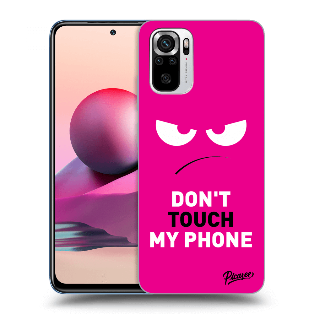 Picasee Xiaomi Redmi Note 10S Hülle - Schwarzes Silikon - Angry Eyes - Pink