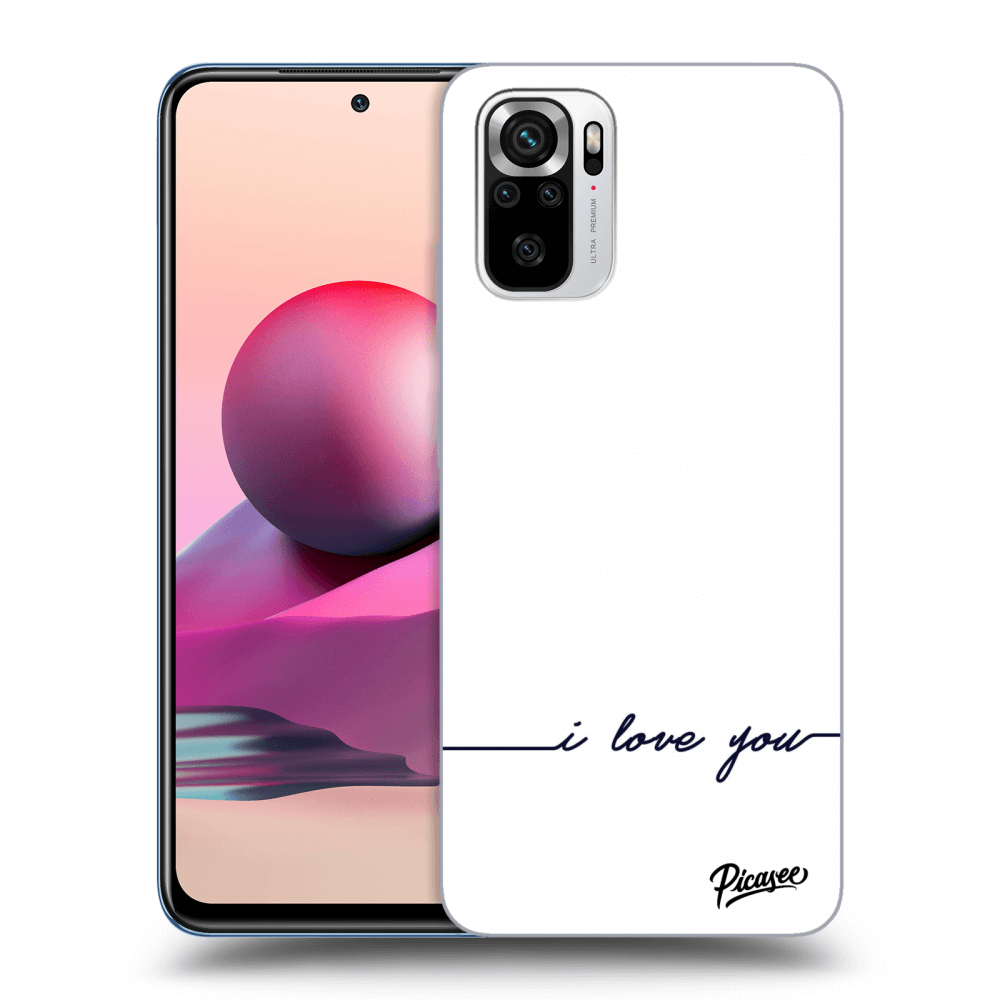 Picasee Xiaomi Redmi Note 10S Hülle - Schwarzes Silikon - I love you