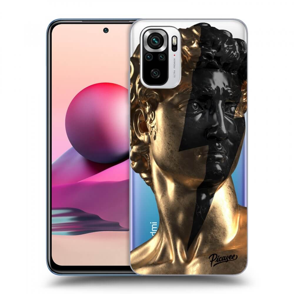 Picasee Xiaomi Redmi Note 10S Hülle - Transparentes Silikon - Wildfire - Gold
