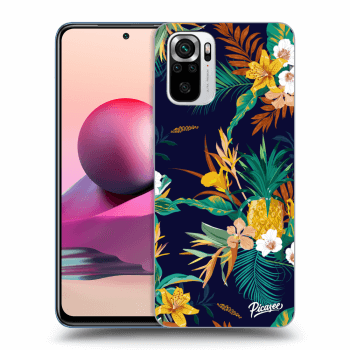 Picasee Xiaomi Redmi Note 10S Hülle - Schwarzes Silikon - Pineapple Color