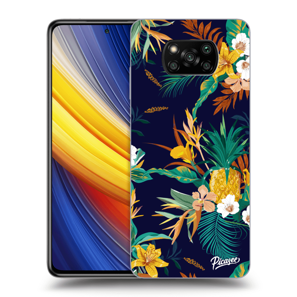 Picasee Xiaomi Poco X3 Pro Hülle - Schwarzes Silikon - Pineapple Color