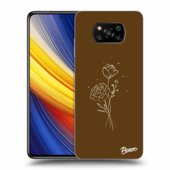 Picasee Xiaomi Poco X3 Pro Hülle - Schwarzes Silikon - Brown flowers