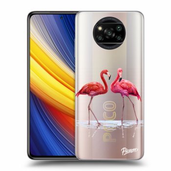 Picasee Xiaomi Poco X3 Pro Hülle - Transparentes Silikon - Flamingos couple