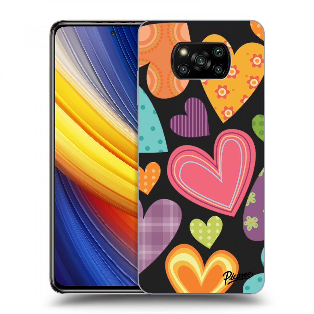 Picasee Xiaomi Poco X3 Pro Hülle - Schwarzes Silikon - Colored heart