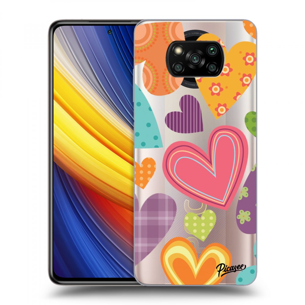 Picasee Xiaomi Poco X3 Pro Hülle - Transparentes Silikon - Colored heart