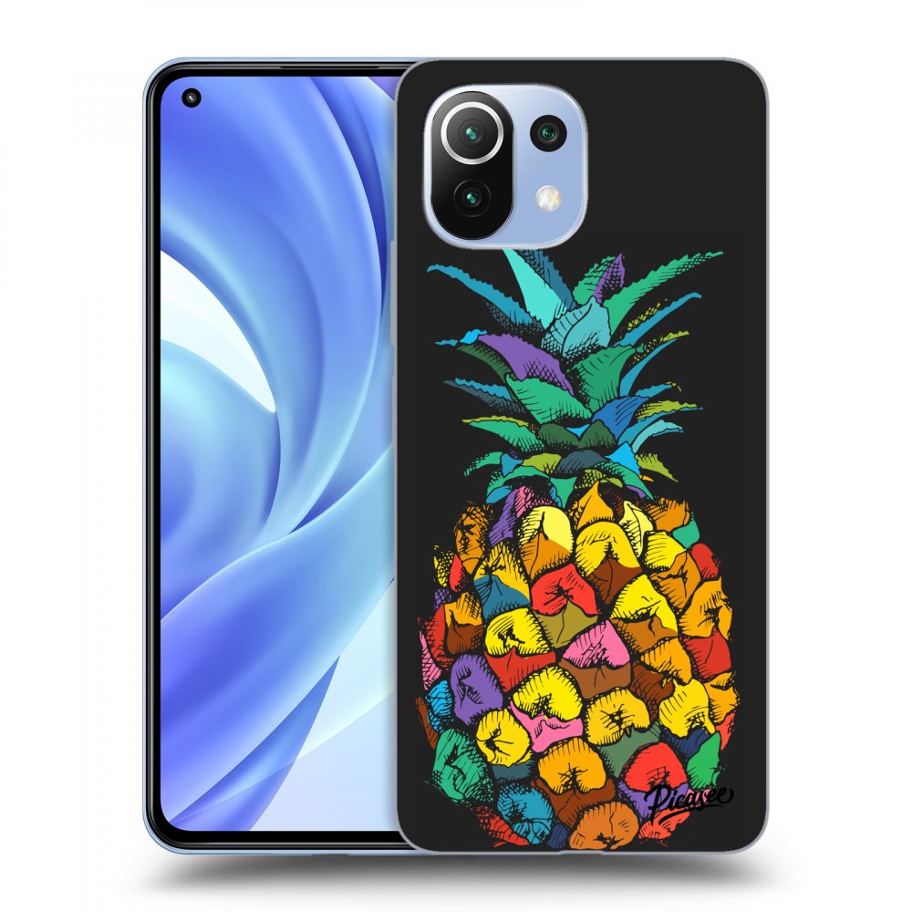 Picasee Xiaomi Mi 11 Hülle - Schwarzes Silikon - Pineapple
