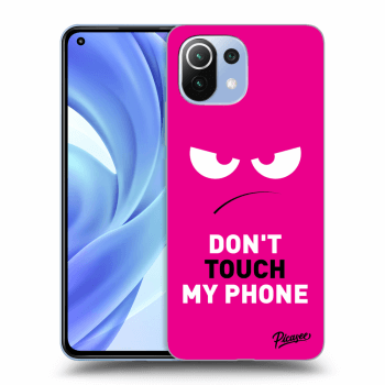 Picasee Xiaomi Mi 11 Hülle - Schwarzes Silikon - Angry Eyes - Pink