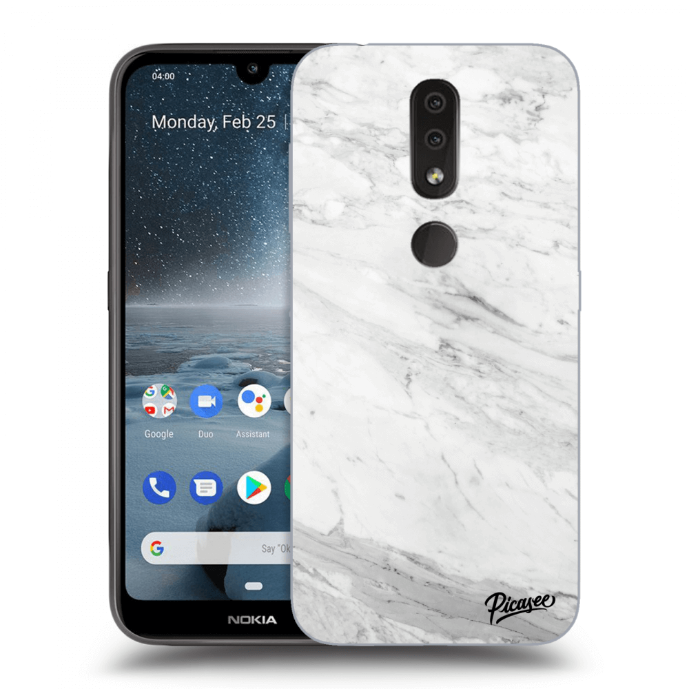 Picasee Nokia 4.2 Hülle - Transparentes Silikon - White marble