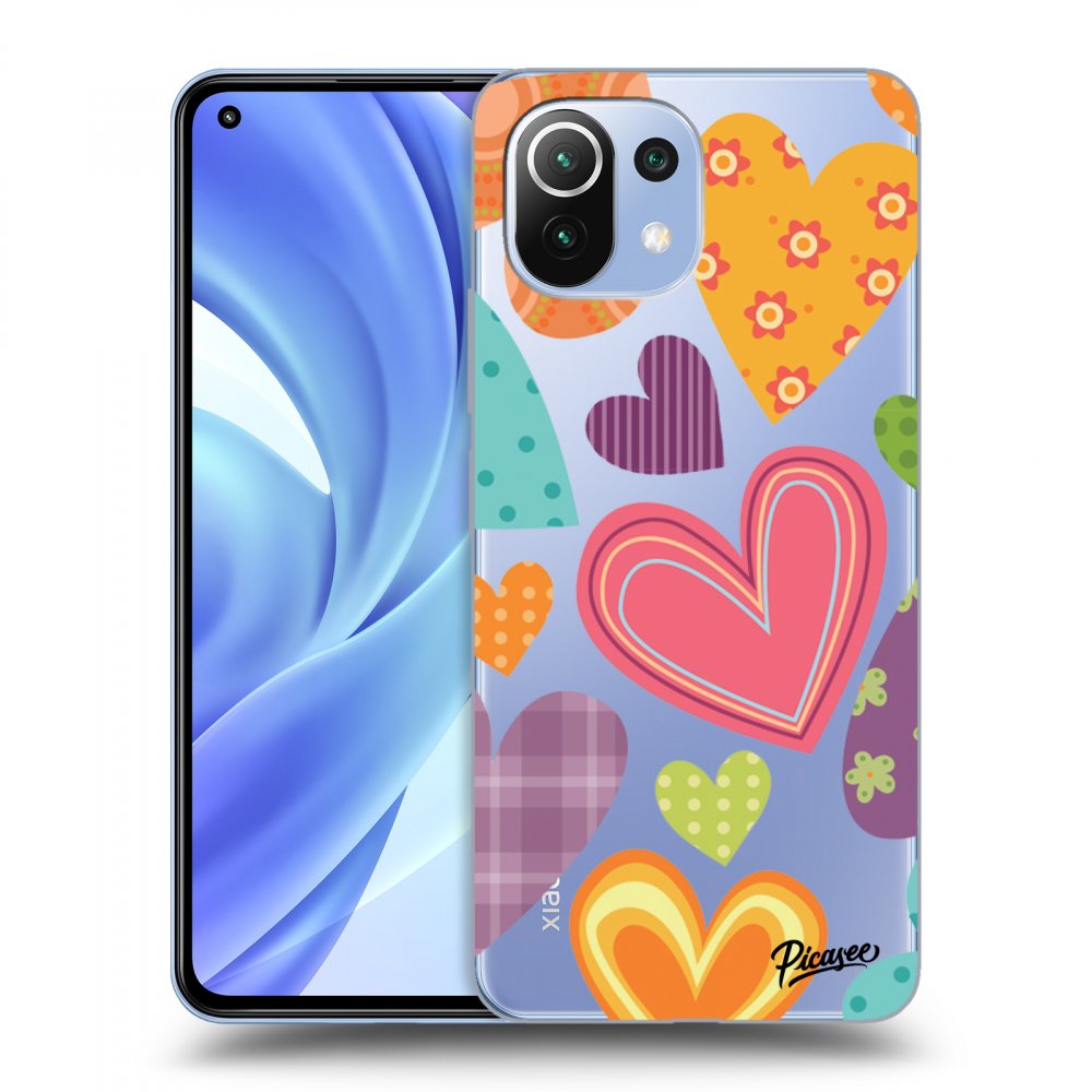 Picasee Xiaomi Mi 11 Lite Hülle - Transparentes Silikon - Colored heart