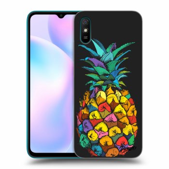 Picasee Xiaomi Redmi 9AT Hülle - Schwarzes Silikon - Pineapple