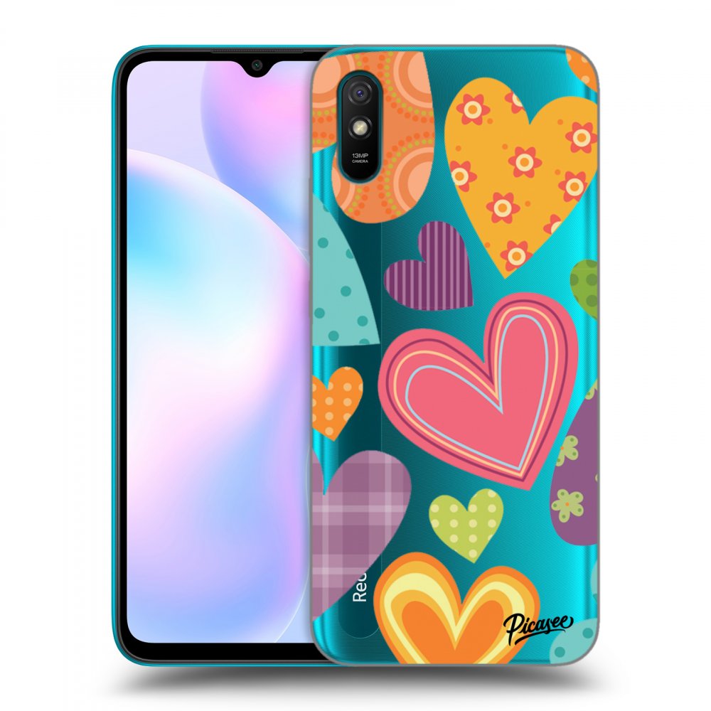 Picasee Xiaomi Redmi 9AT Hülle - Transparentes Silikon - Colored heart