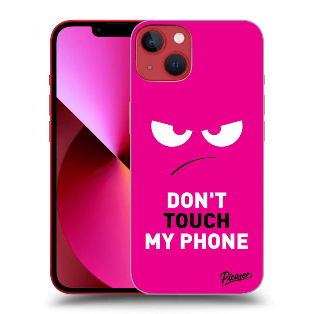 Picasee Apple iPhone 13 Hülle - Schwarzes Silikon - Angry Eyes - Pink