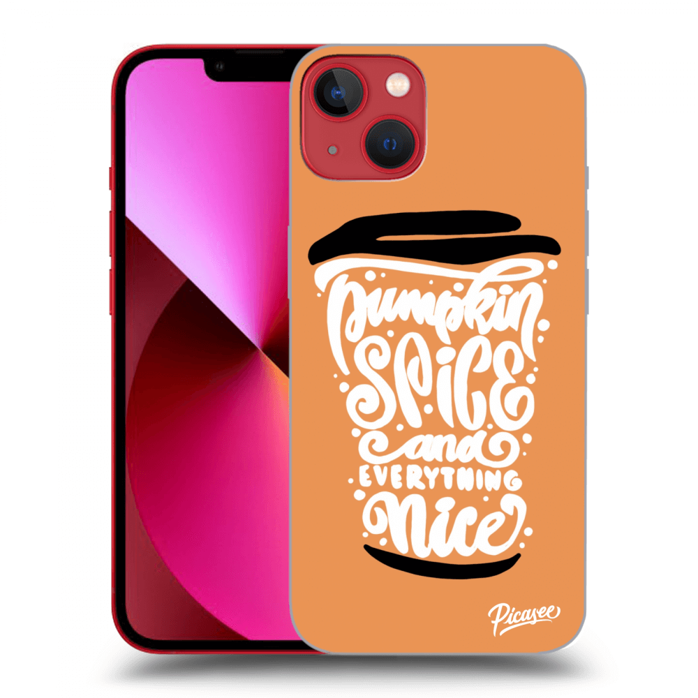 Picasee Apple iPhone 13 Hülle - Transparentes Silikon - Pumpkin coffee