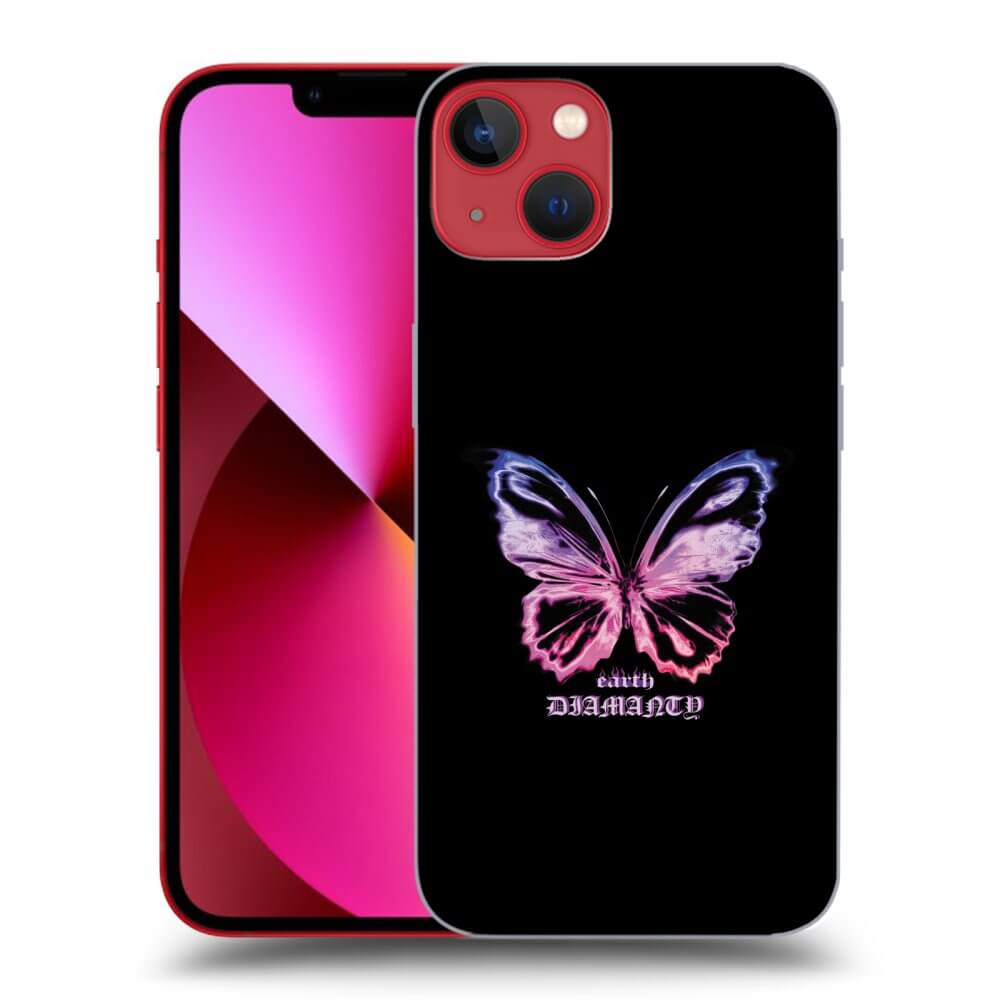 Picasee Apple iPhone 13 Hülle - Transparentes Silikon - Diamanty Purple