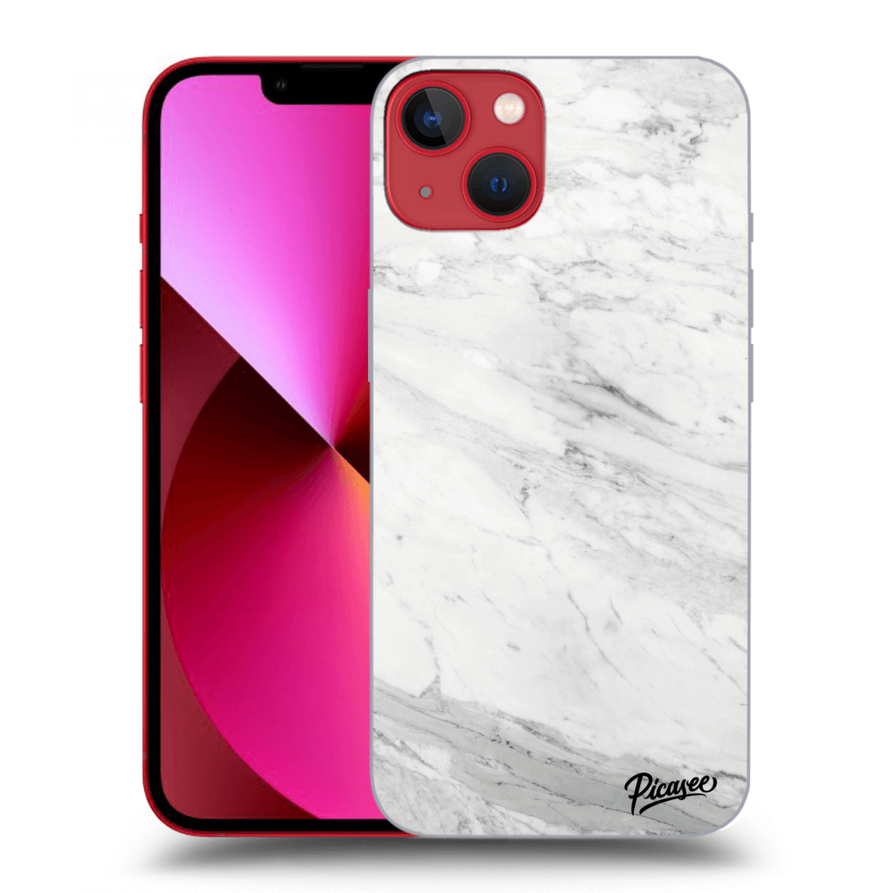Picasee Apple iPhone 13 Hülle - Transparentes Silikon - White marble