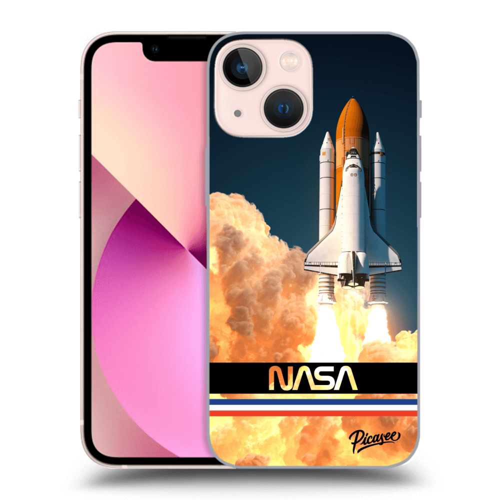 Picasee Apple iPhone 13 mini Hülle - Schwarzes Silikon - Space Shuttle