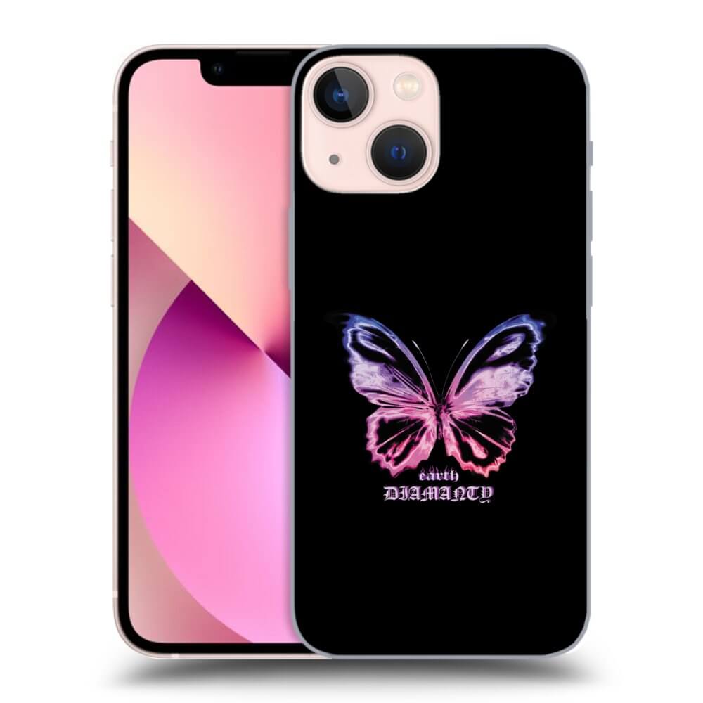 Picasee Apple iPhone 13 mini Hülle - Transparentes Silikon - Diamanty Purple
