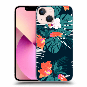 Picasee Apple iPhone 13 mini Hülle - Schwarzes Silikon - Monstera Color