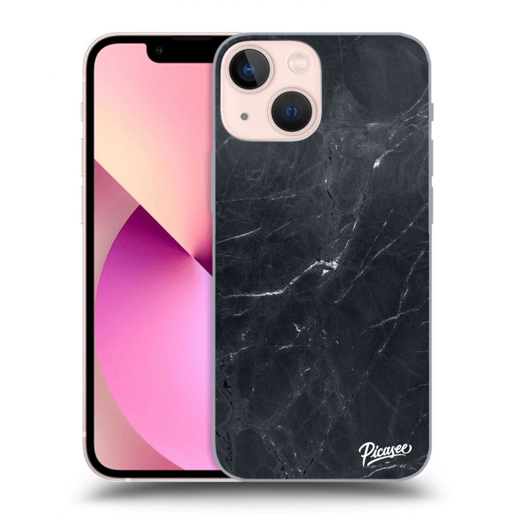 Picasee Apple iPhone 13 mini Hülle - Transparentes Silikon - Black marble